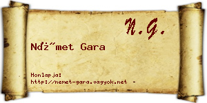 Német Gara névjegykártya